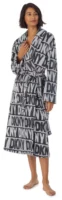 Dugi ženski kućni ogrtač od mikropliša s natpisom DKNY