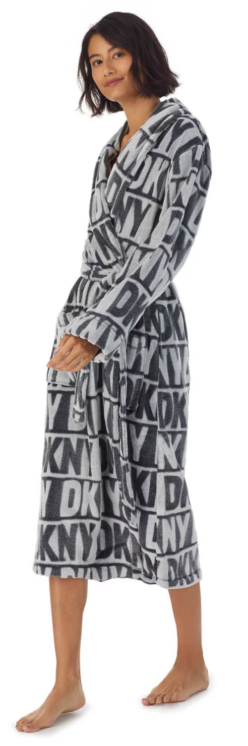 Sniženje ženskog ogrtača DKNY sivi