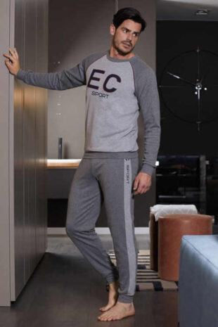 Moderna muška duga pamučna pidžama Giovanni s printom